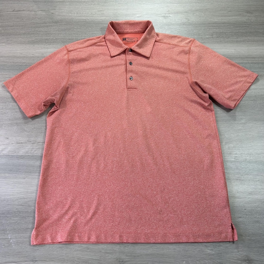Bermuda Sands Polo Shirt Mens Medium Red Heather‎ Wick Away Golf Performance